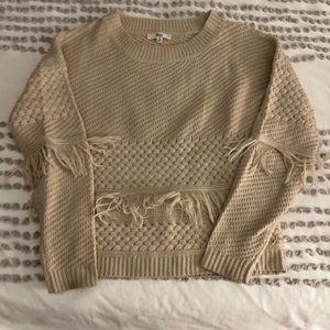 Jack by BB Dakota beige fringed sweater sz S